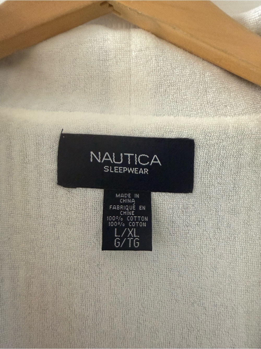 Nautica Seersucker Loungewear Set Robe & Pajama Pants Striped L/XL Like New - Picture 4 of 9